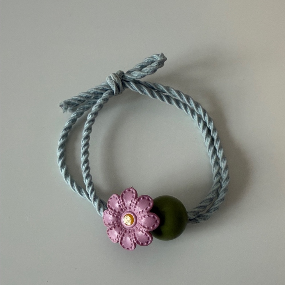 Kids Floral Hair Tie - Pink and Green